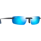 'Ilikou, Shiny Black with Blue/Blue Hawaii Polarised Lenses