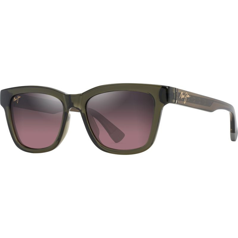 Hanohano, Shiny Transparent Green/Maui Rose Polarised Glass Lenses