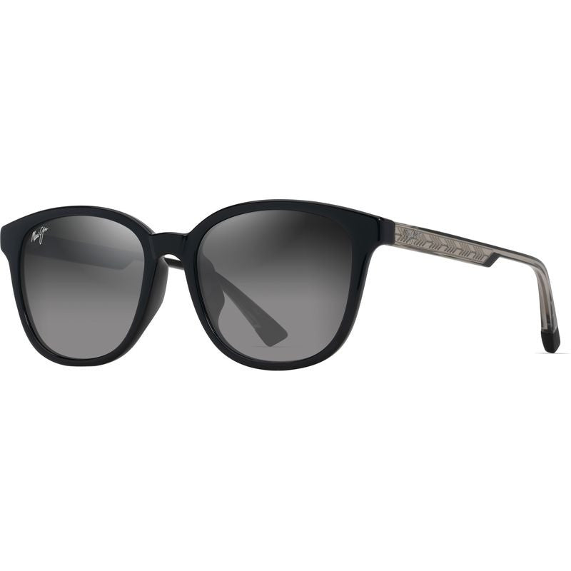 Ku'ikahi Alt Fit, Shiny Black and Transparent Light Grey/Neutral Grey Glass Polarised Lenses