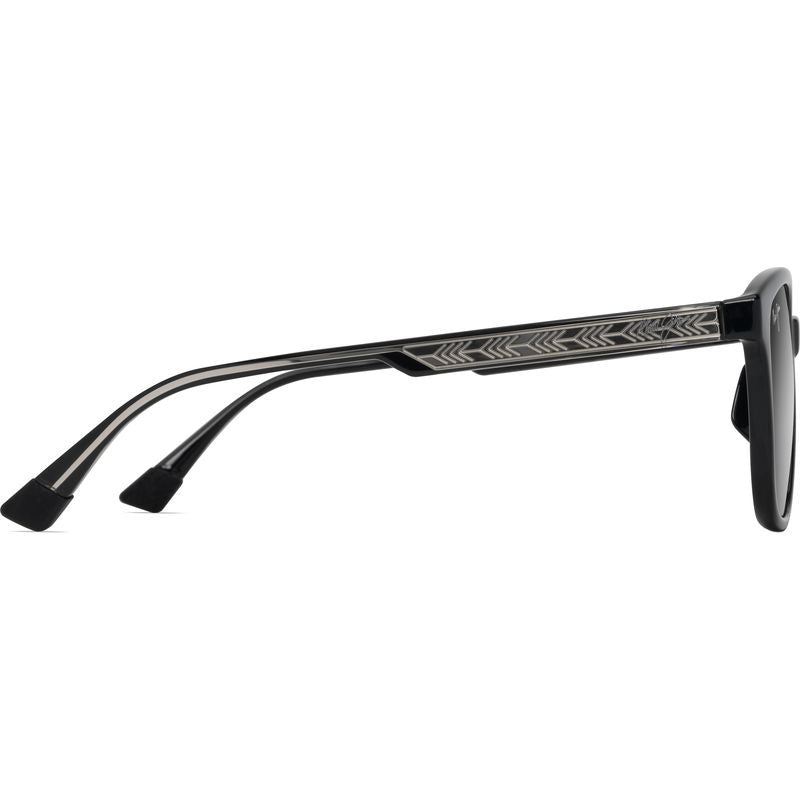 Ku'ikahi Alt Fit, Shiny Black and Transparent Light Grey/Neutral Grey Glass Polarised Lenses
