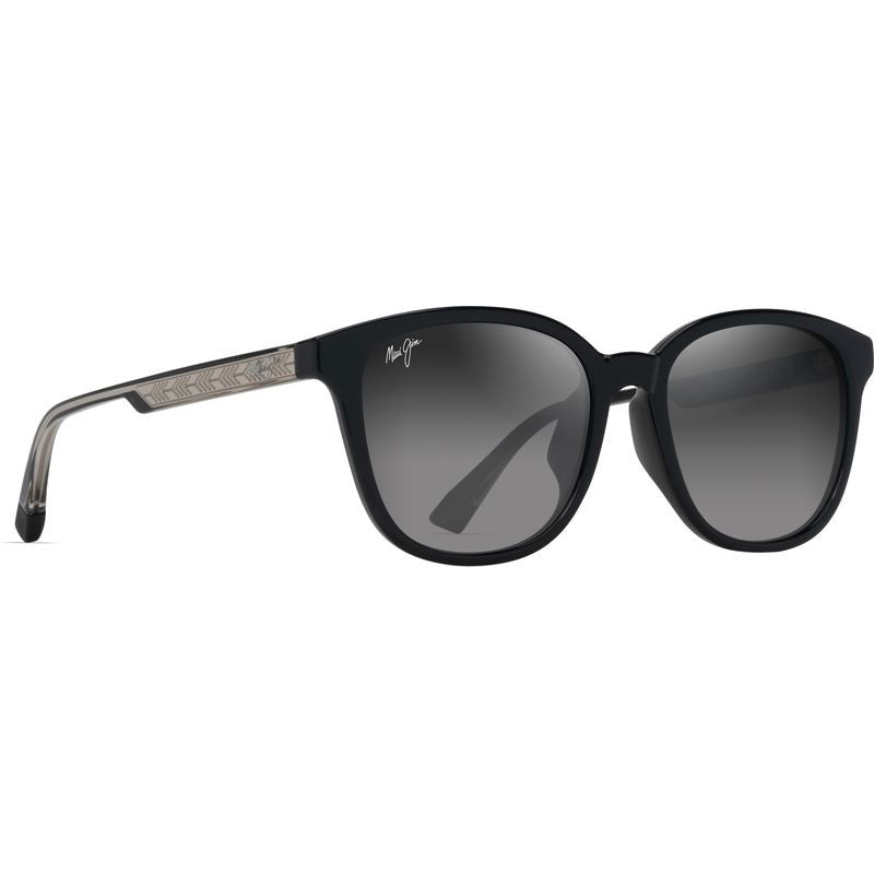 Ku'ikahi Alt Fit, Shiny Black and Transparent Light Grey/Neutral Grey Glass Polarised Lenses