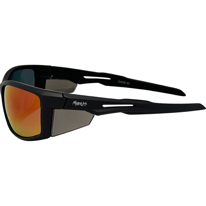 Cadiz, Matte Black/Red Mirror Polarised Lenses