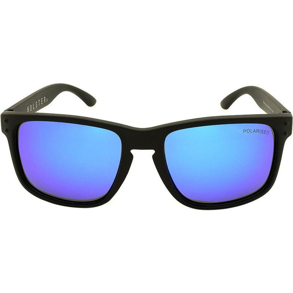 Holster, Matte Black/Blue Mirror Polarised Lenses