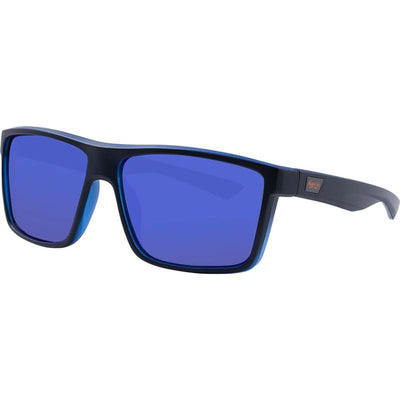 Moonraker, Matte Black and Crystal Blue/Blue Mirror Polarised Lenses