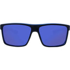 Moonraker, Matte Black and Crystal Blue/Blue Mirror Polarised Lenses