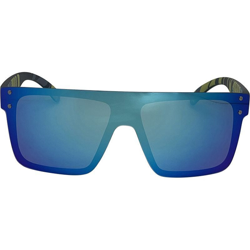 Never Say Never, Matte Black/Ice Blue Mirror Polarised Lenses