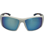 Tromso, Shiny White/Ice Blue Mirror Polarised Lenses