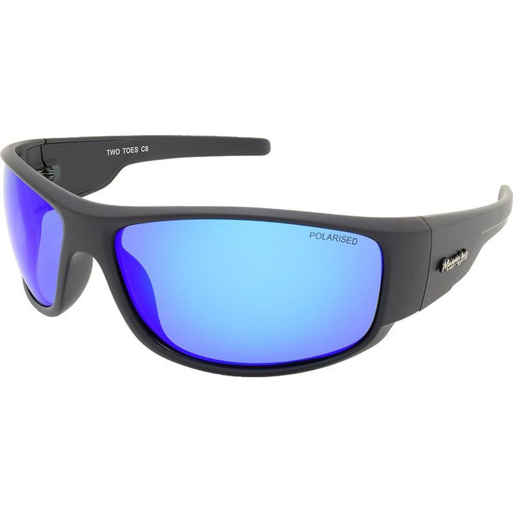 Two Toes, Matte Black/Ice Blue Mirror Polarised Lenses