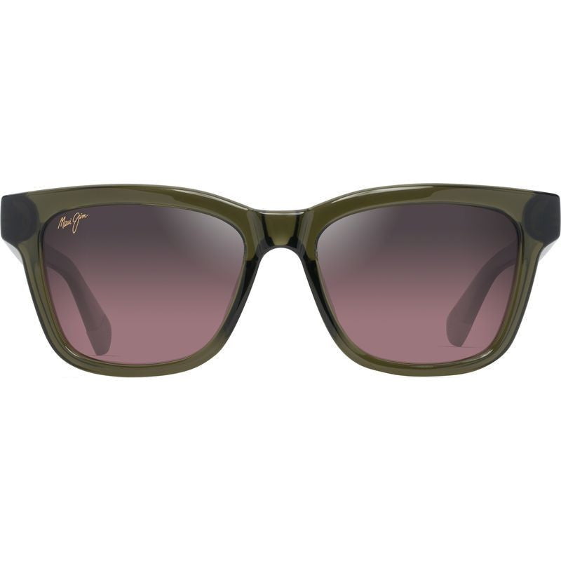 Hanohano, Shiny Transparent Green/Maui Rose Polarised Glass Lenses