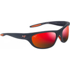 Haulani, Matte Solid Dark Blue and Orange/Hawaii Lava Polarised Glass Lenses