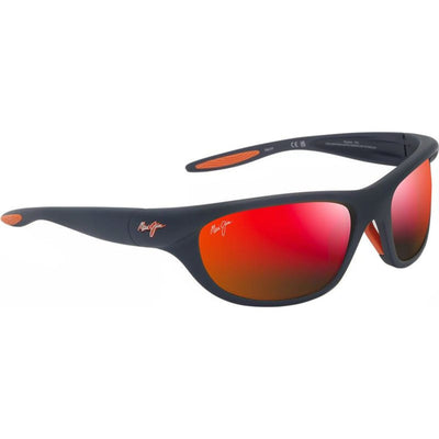Haulani, Matte Solid Dark Blue and Orange/Hawaii Lava Polarised Glass Lenses
