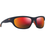 Haulani, Matte Solid Dark Blue and Orange/Hawaii Lava Polarised Glass Lenses