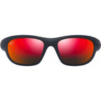 Haulani, Matte Solid Dark Blue and Orange/Hawaii Lava Polarised Glass Lenses