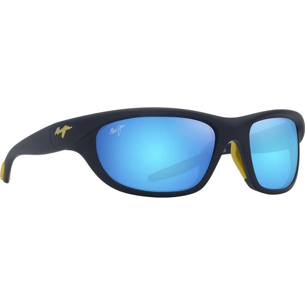 Haulani, Matte Solid Dark Blue and Yellow/Blue Hawaii Polarised Glass Lenses
