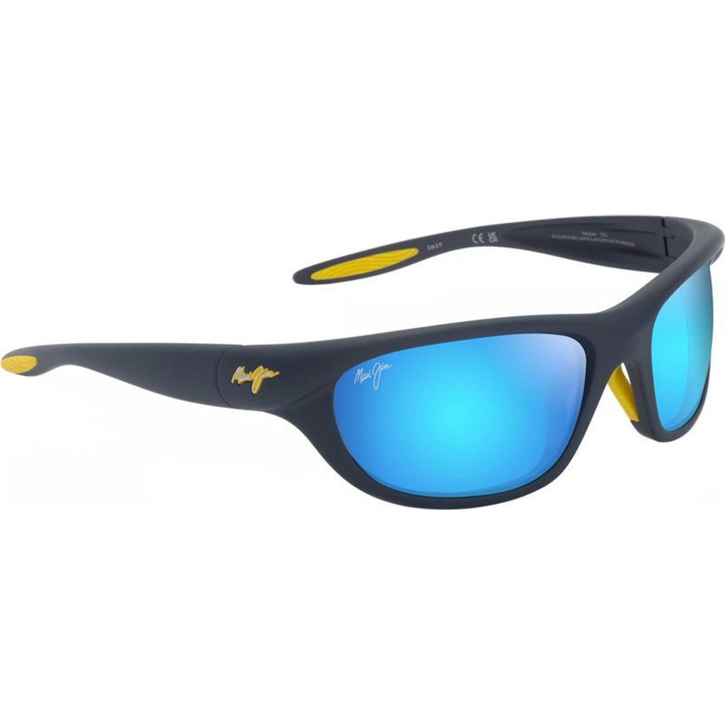 Haulani, Matte Solid Dark Blue and Yellow/Blue Hawaii Polarised Glass Lenses