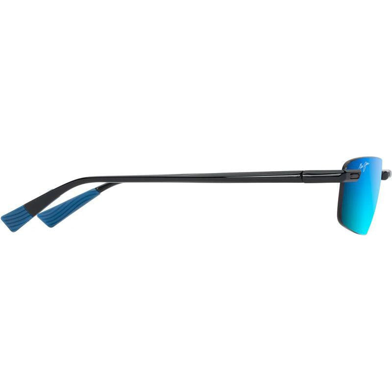 'Ilikou, Shiny Black with Blue/Blue Hawaii Polarised Lenses