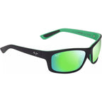 Kanaio Coast, Matte Black and Green/Maui Green Mirror Polarised Glass Lenses