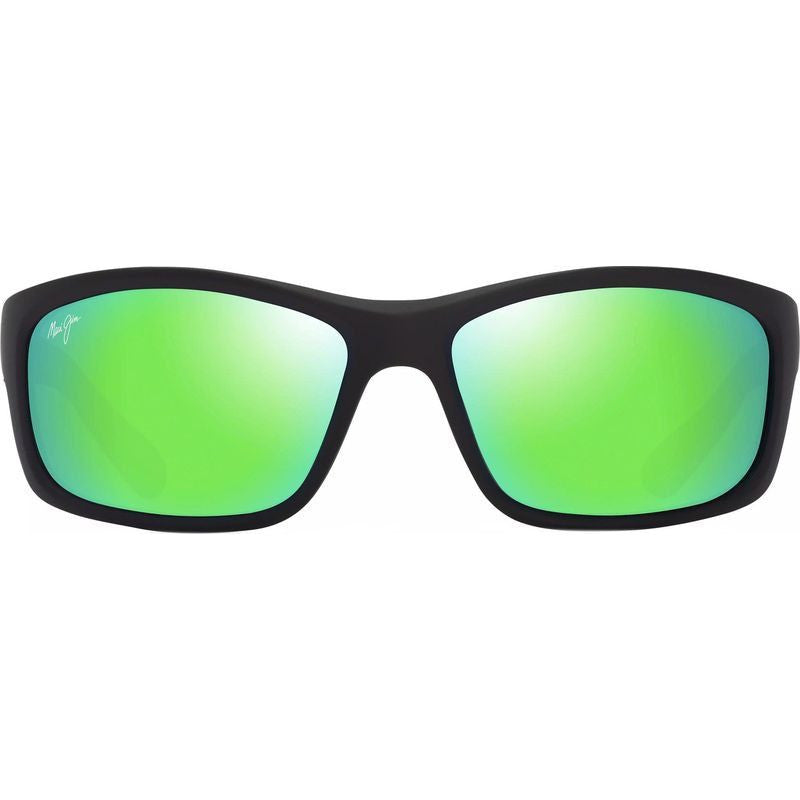 Kanaio Coast, Matte Black and Green/Maui Green Mirror Polarised Glass Lenses