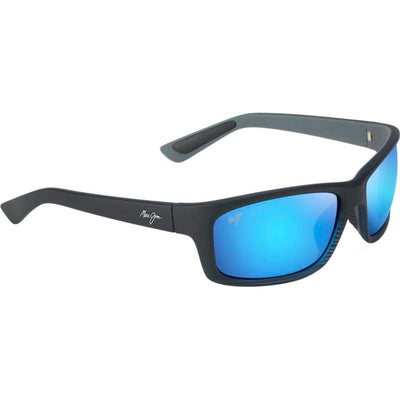 Kanaio Coast, Matte Translucent Blue and Black Stripe/Blue Hawaii Glass Polarised Lenses