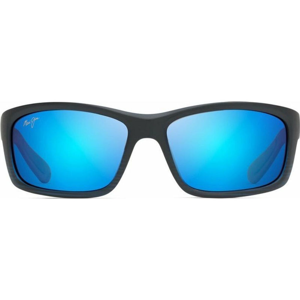 Kanaio Coast, Matte Translucent Blue and Black Stripe/Blue Hawaii Glass Polarised Lenses