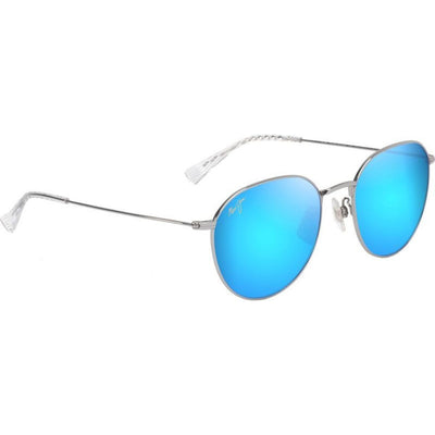 Kauwela, Shiny Silver/Blue Hawaii Polarised Lenses