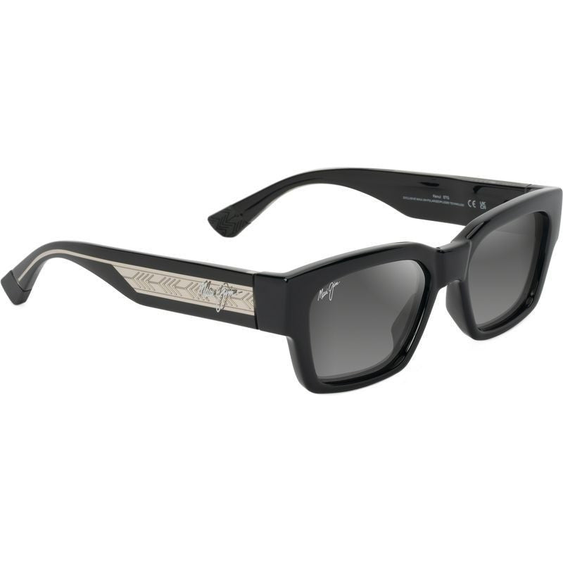 Kenui, Shiny Black with Transparent Grey/Neutral Grey Glass Polarised Lenses