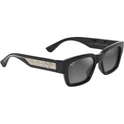 Kenui, Shiny Black with Transparent Grey/Neutral Grey Glass Polarised Lenses