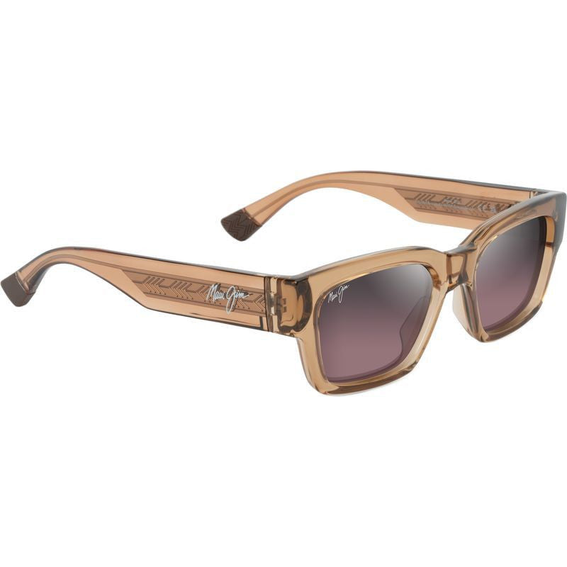 Kenui, Shiny Transparent Light Pink/Maui Rose Polarised Glass Lenses