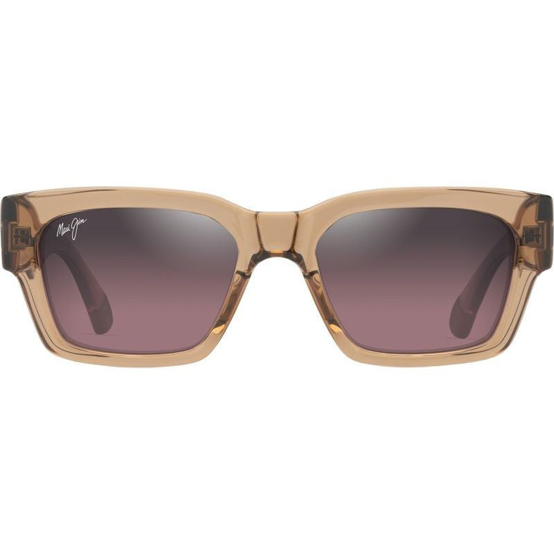 Kenui, Shiny Transparent Light Pink/Maui Rose Polarised Glass Lenses