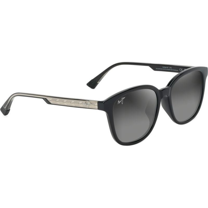 Ku'ikahi Alt Fit, Shiny Black and Transparent Light Grey/Neutral Grey Glass Polarised Lenses