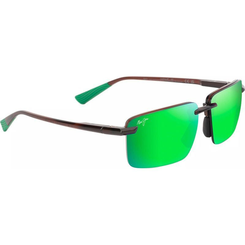 Laulima Alt Fit, Shiny Transparent Brown/Maui Green Polarised Lenses