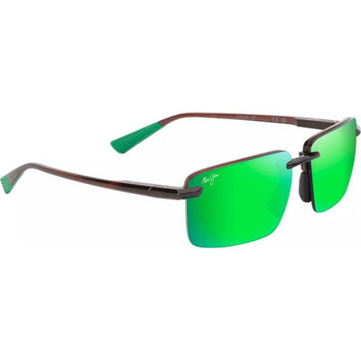 Laulima Alt Fit, Shiny Transparent Brown/Maui Green Polarised Lenses