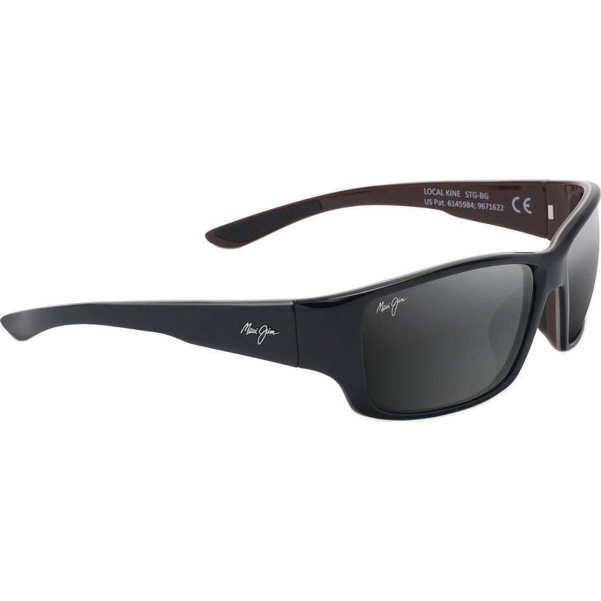 Local Kine, Shiny Black and Maroon/Neutral Grey Glass Polarised Lenses