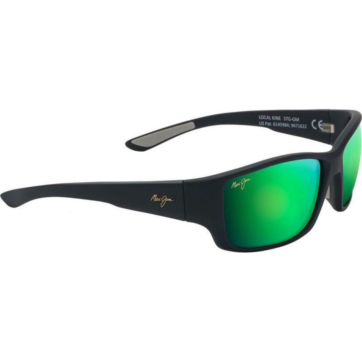 Local Kine, Soft Black and Transparent Green/Maui Green Glass Polarised Lenses