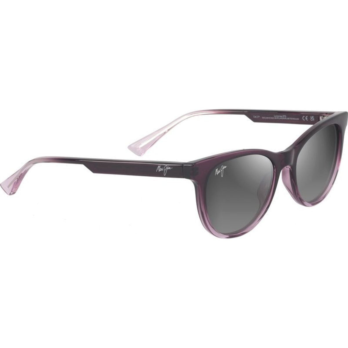 Lonomea, Shiny Transparent Dark Violet/Neutral Grey Polarised Glass Lenses