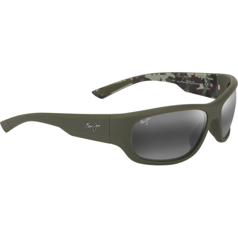 Ma'ukele, Matte Military Green with Brown Camo/Neutral Grey Glass Polarised Lenses