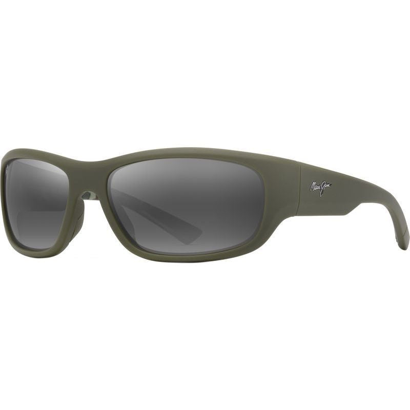 Ma'ukele, Matte Military Green with Brown Camo/Neutral Grey Glass Polarised Lenses