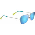Na'auao, Shiny Silver/Blue Hawaii Polarised Lenses