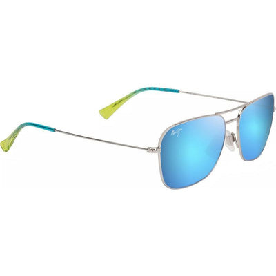 Na'auao, Shiny Silver/Blue Hawaii Polarised Lenses