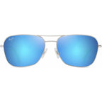 Na'auao, Shiny Silver/Blue Hawaii Polarised Lenses