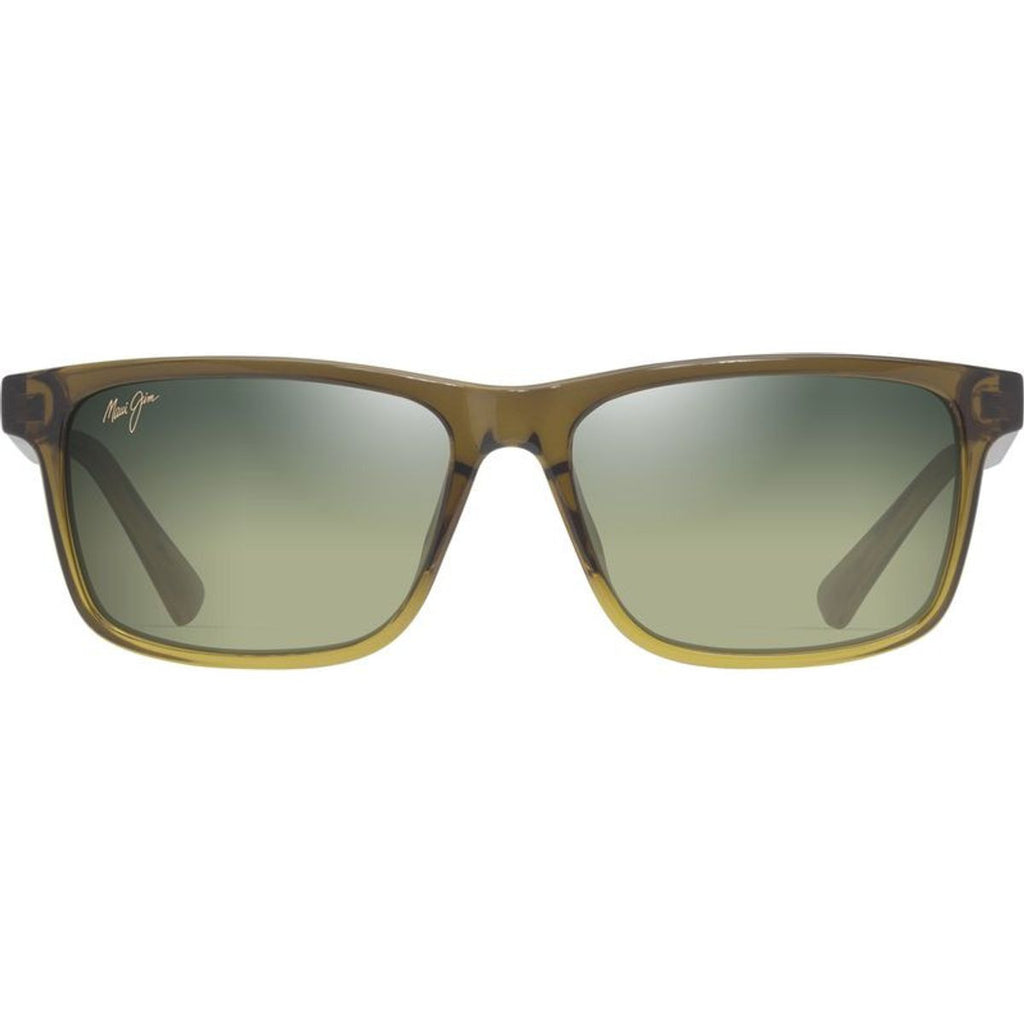 Okina, Shiny Transparent Green/Maui HT Polarised Glass Lenses
