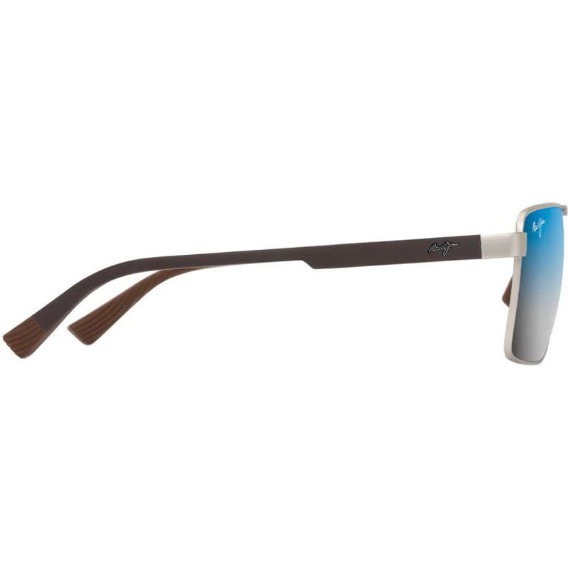 Piha, Matte Silver and Brown/Blue Silver Mirror Gradient Polarised Glass Lenses