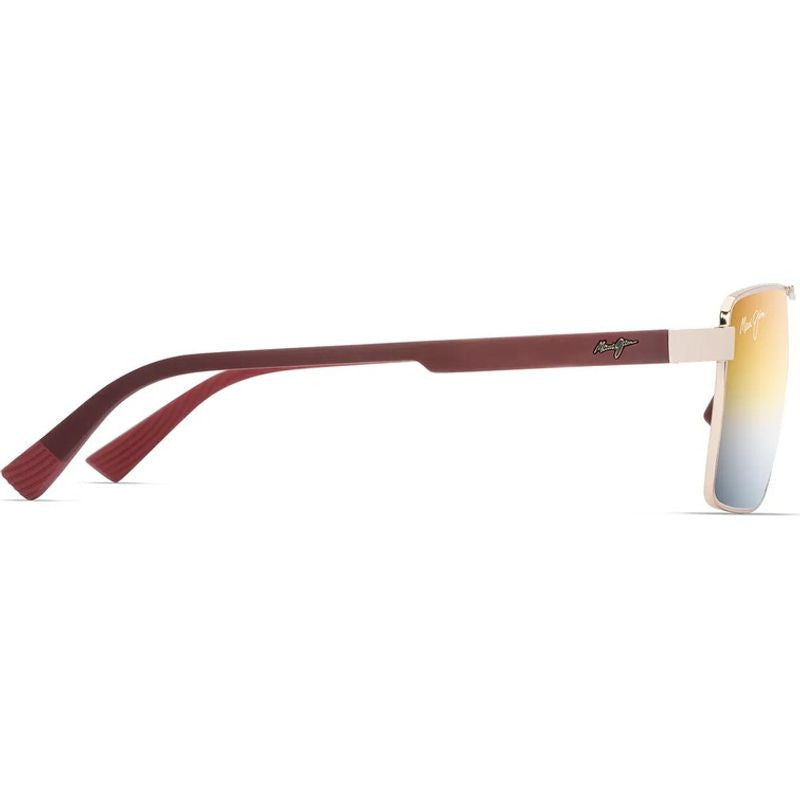 Piha, Shiny Gold and Burgundy/Gold Silver Gradient Mirror Polarised Glass Lenses