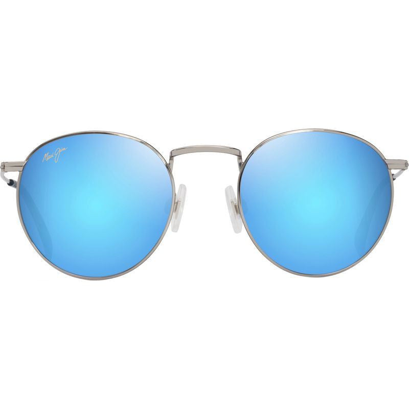 Pukaua, Shiny Silver/Blue Hawaii Polarised Lenses