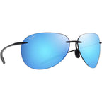 Sugar Beach, Shiny Black/Blue Hawaii Polarised Lenses
