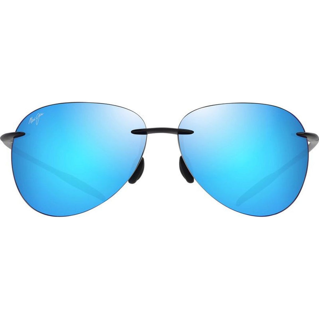 Sugar Beach, Shiny Black/Blue Hawaii Polarised Lenses