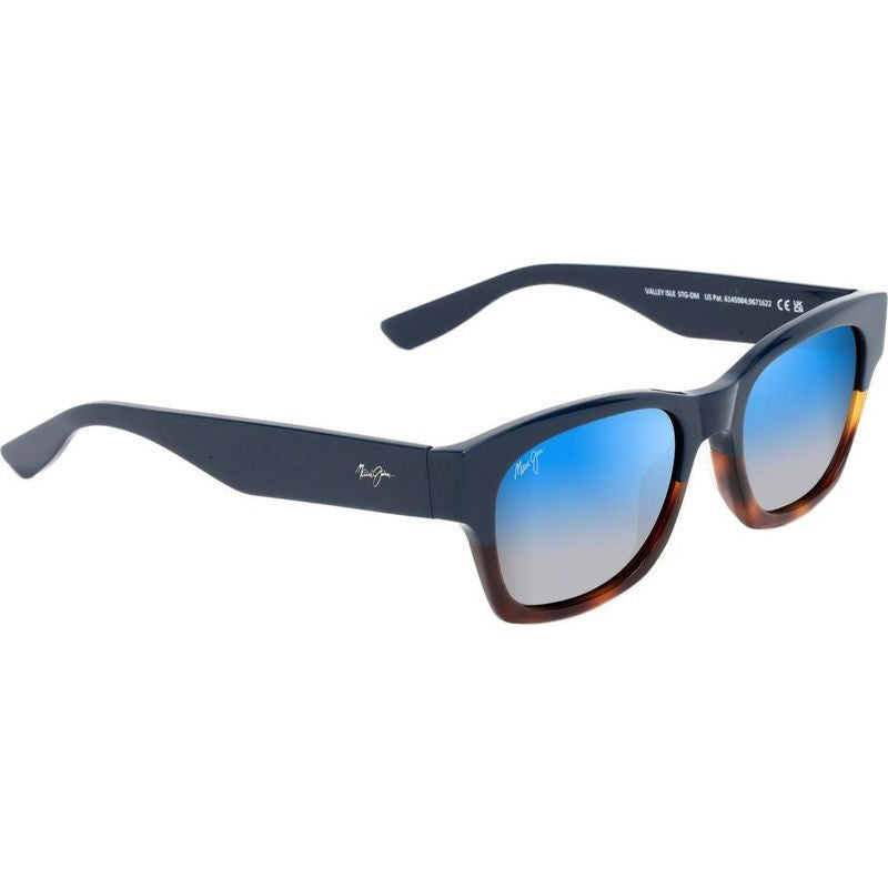 Valley Isle, Navy and Tortoise/Blue to Silver Gradient Mirror Glass Polarised Lenses