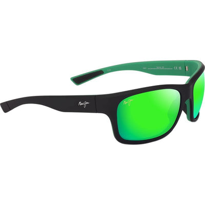 'Ano Nui, Matte Black and Green/Maui Green Mirror Glass Polarised Lenses