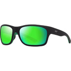 'Ano Nui, Matte Black and Green/Maui Green Mirror Glass Polarised Lenses