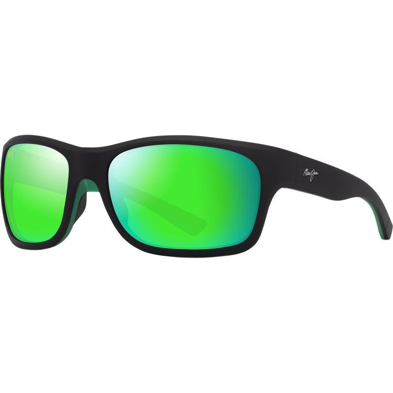 'Ano Nui, Matte Black and Green/Maui Green Mirror Glass Polarised Lenses